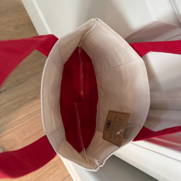 Limited Edition Trader Joe's Mini Canvas Collector's Tote Red Trim NWT - Picture 4 of 4